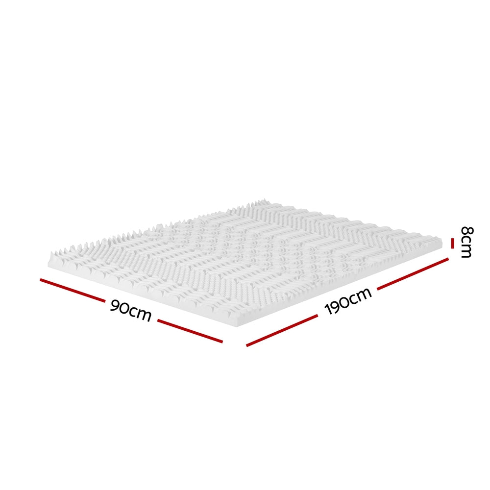 Giselle Bedding Memory Foam Mattress Topper 7-Zone Airflow Pad 8cm Single White MATTRESS-TOP-7ZONE-8-S