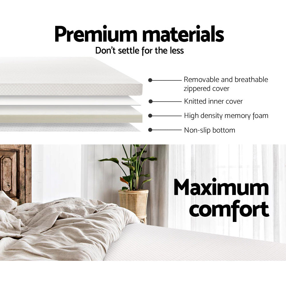 Giselle Bedding Memory Foam Mattress Topper 8cm King MATTRESS-TOP-8-K