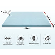Giselle Bedding Memory Foam Mattress Topper Cool Gel 5cm Double MATTRESS-TOP-C-GEL-5-D
