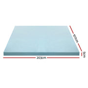 Giselle Bedding Memory Foam Mattress Topper Cool Gel 5cm King Single MATTRESS-TOP-C-GEL-5-KS