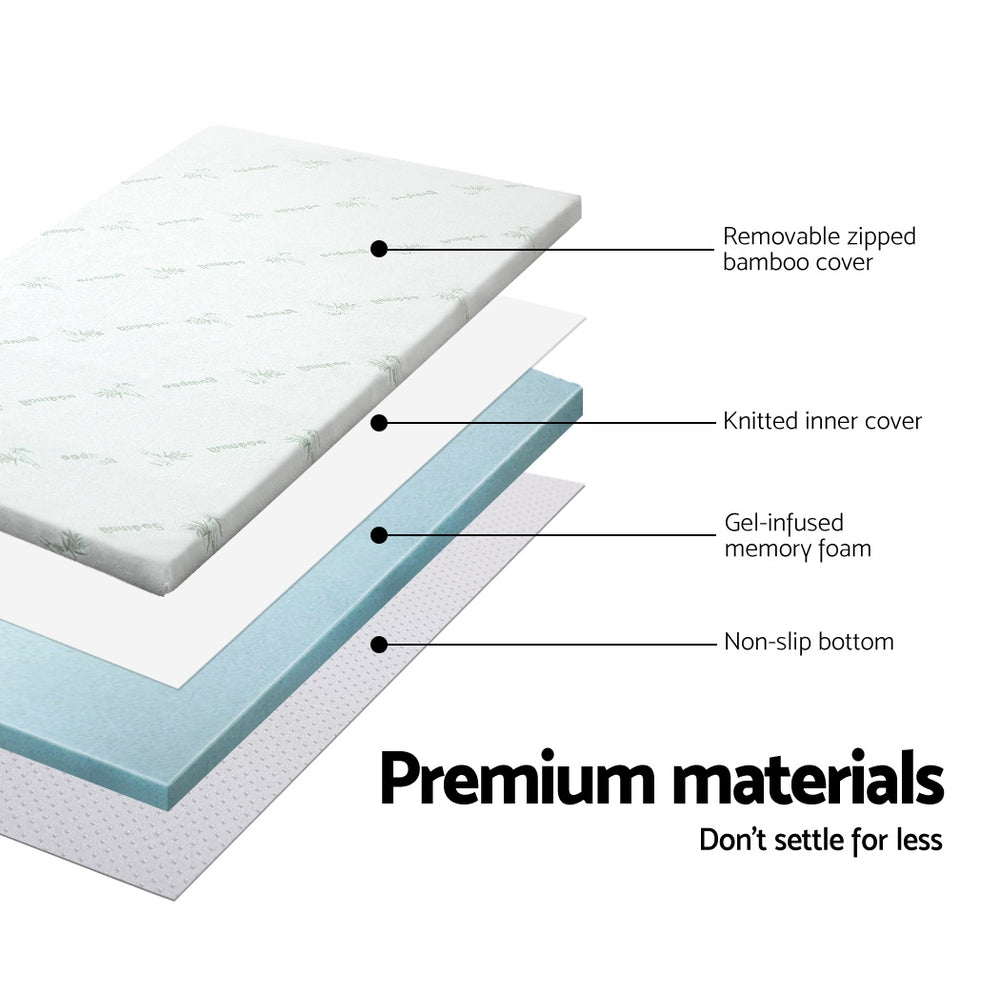 Giselle Bedding Memory Foam Mattress Topper Cool Gel 5cm Queen MATTRESS-TOP-C-GEL-5-Q
