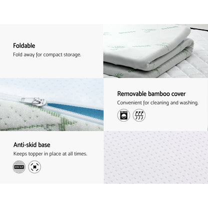 Giselle Bedding Memory Foam Mattress Topper Cool Gel 5cm Queen MATTRESS-TOP-C-GEL-5-Q