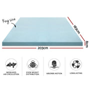 Giselle Bedding Memory Foam Mattress Topper Cool Gel 8cm King MATTRESS-TOP-C-GEL-8-K