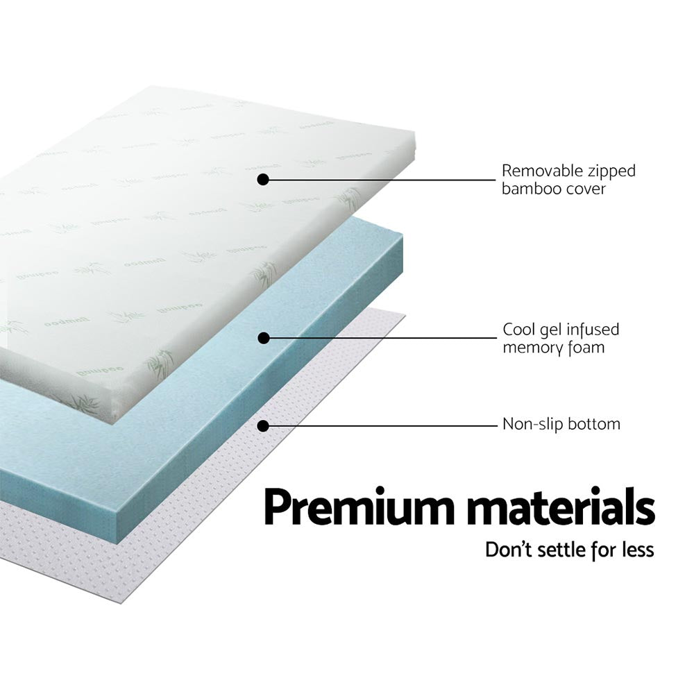 Giselle Bedding Memory Foam Mattress Topper Cool Gel 8cm King MATTRESS-TOP-C-GEL-8-K