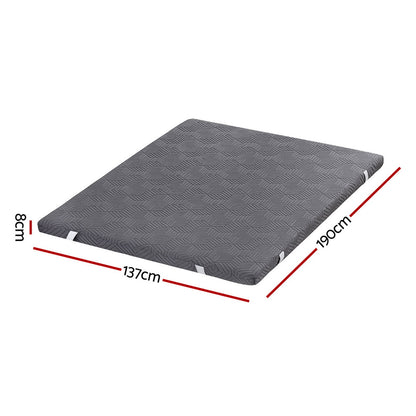 Giselle 8cm Memory Foam Mattress Topper Gel Dual Layer Foam Bamboo Double MATTRESS-TOP-DL-8-D