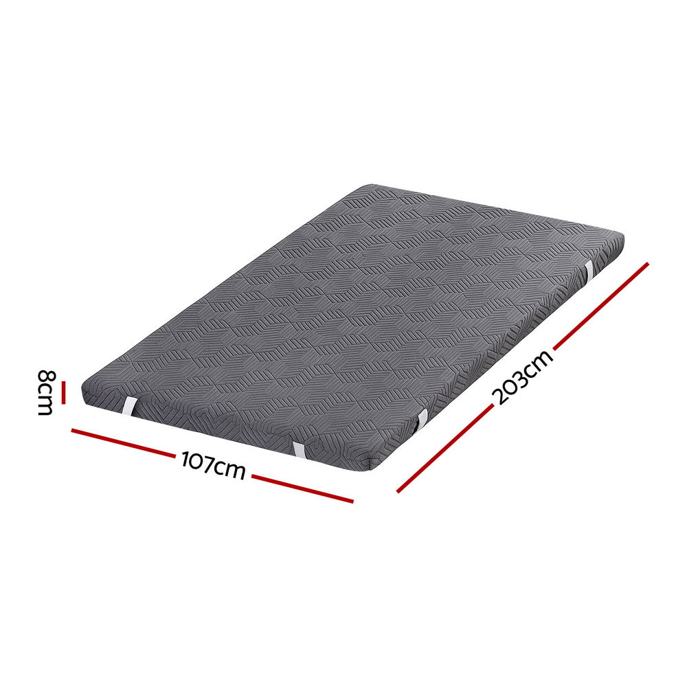 Giselle 8cm Memory Foam Mattress Topper Gel Dual Layer Foam Bamboo King Single MATTRESS-TOP-DL-8-KS