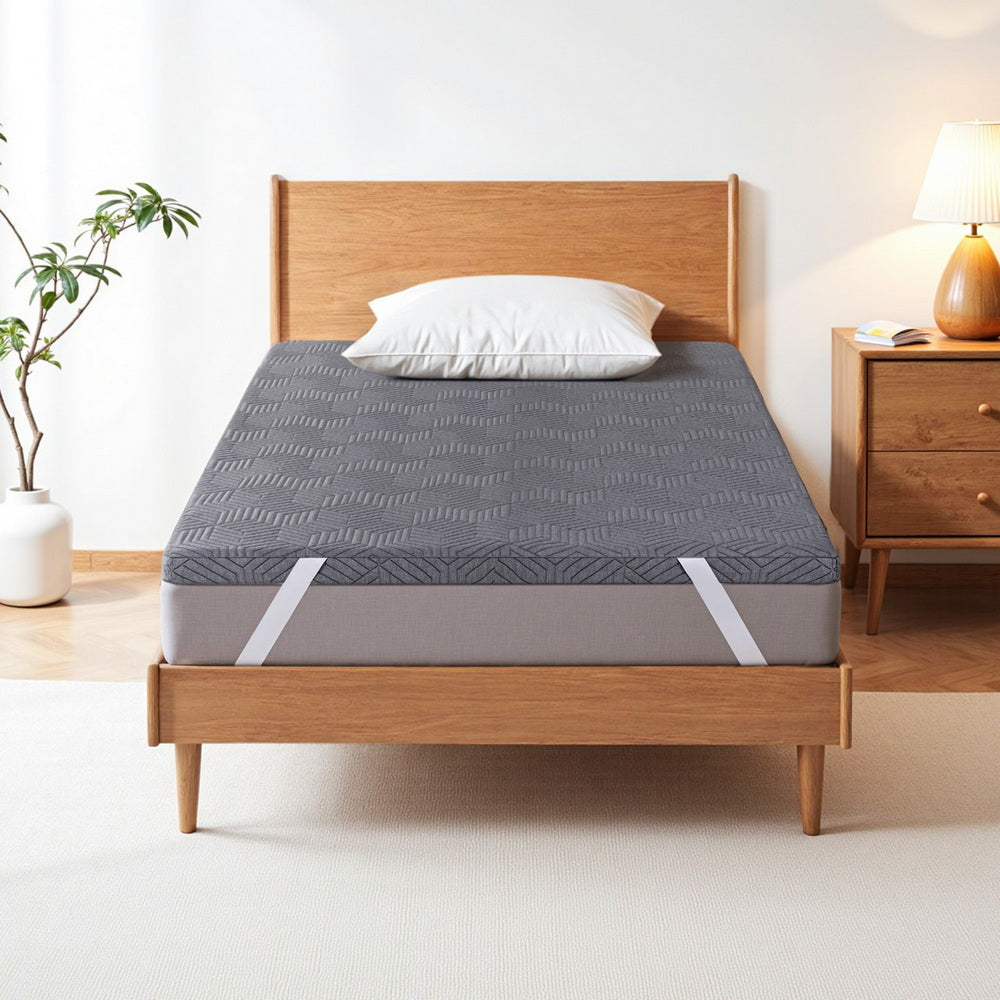 Giselle 8cm Memory Foam Mattress Topper Gel Dual Layer Foam Bamboo King Single MATTRESS-TOP-DL-8-KS