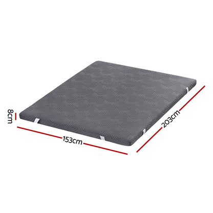 Giselle 8cm Memory Foam Mattress Topper Gel Dual Layer Foam Bamboo Queen MATTRESS-TOP-DL-8-Q