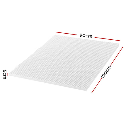 Giselle Bedding Memory Foam Mattress Topper Egg Crate 5cm Single MATTRESS-TOP-EC-5-S