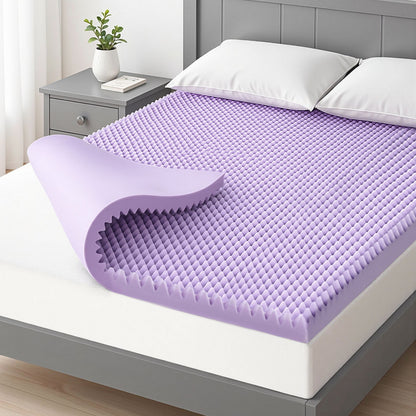Giselle 5cm Memory Foam Mattress Topper Lavender Infused Egg Crate Pad Mat King MATTRESS-TOP-EC-5LA-K