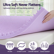 Giselle 5cm Memory Foam Mattress Topper Lavender Infused Egg Crate King Single MATTRESS-TOP-EC-5LA-KS