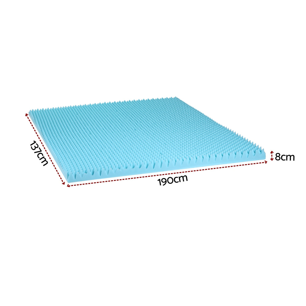 Giselle 8cm Memory Foam Mattress Topper Gel Egg Crate Foam Bamboo Double MATTRESS-TOP-EC-BAM-8-D