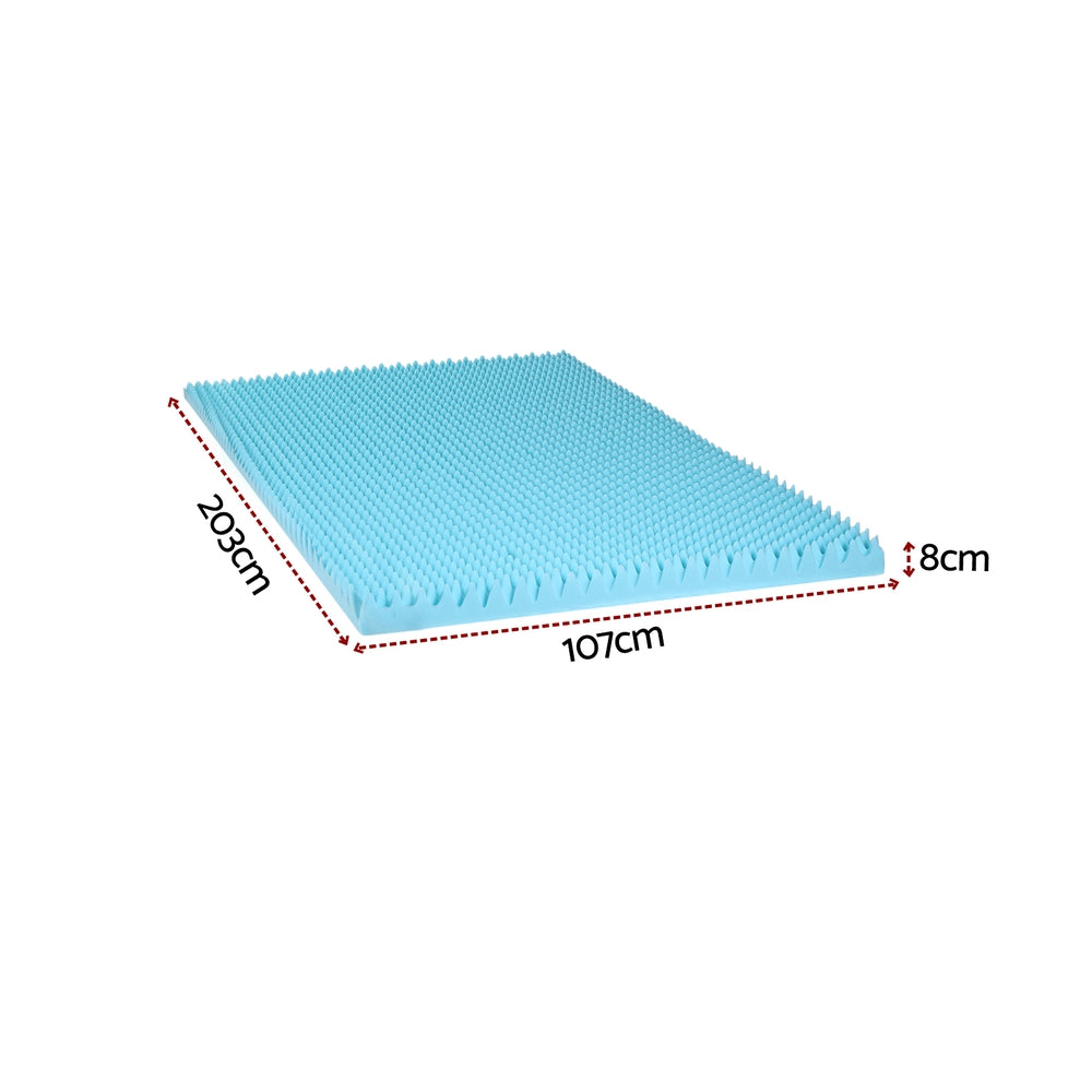 Giselle 8cm Memory Foam Mattress Topper Gel Egg Crate Foam Bamboo King Single MATTRESS-TOP-EC-BAM-8-KS