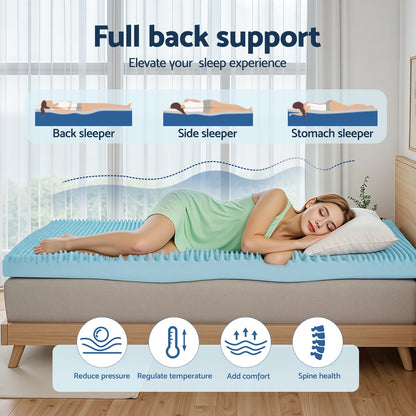 Giselle 8cm Memory Foam Mattress Topper Gel Egg Crate Foam Bamboo King Single MATTRESS-TOP-EC-BAM-8-KS