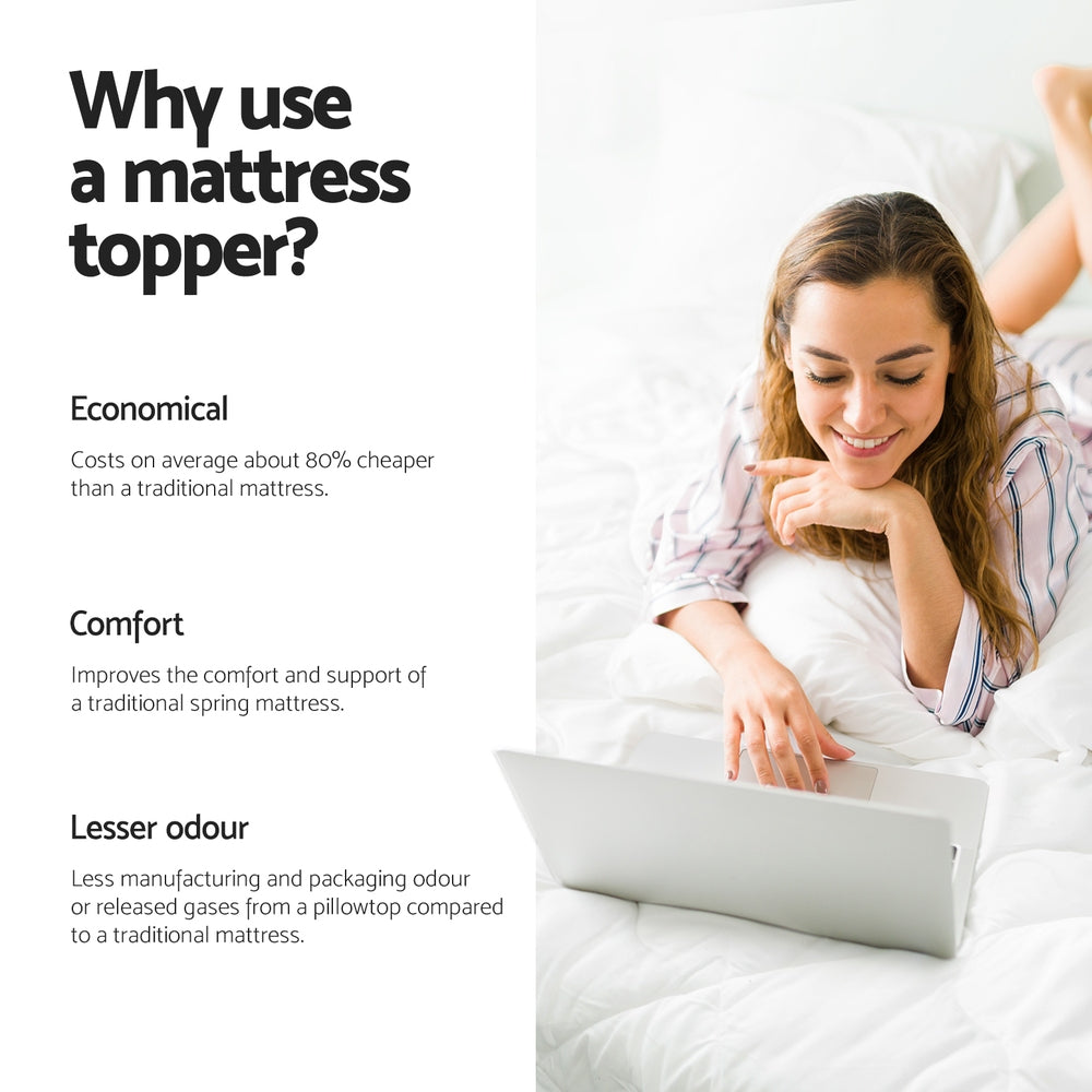 Giselle Bedding Memory Foam Mattress Topper Egg Crate 5cm King Single MATTRESS-TOP-EC-N5-KS