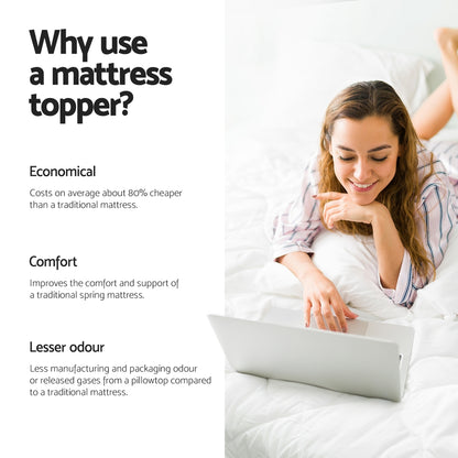 Giselle Bedding Memory Foam Mattress Topper Egg Crate 5cm King Single MATTRESS-TOP-EC-N5-KS