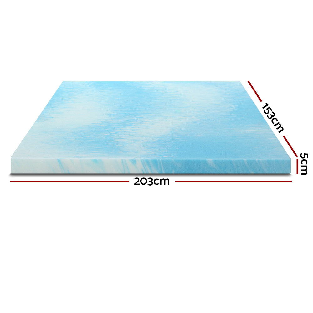 Giselle Bedding Memory Foam Mattress Topper Gel 5cm Queen MATTRESS-TOP-GEL-DYE-5-Q