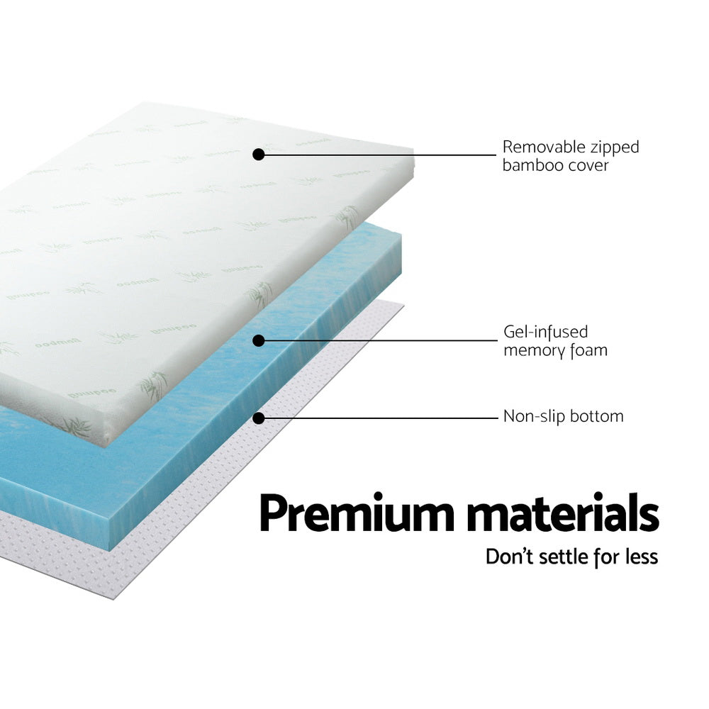 Giselle Bedding Memory Foam Mattress Topper Gel 5cm Queen MATTRESS-TOP-GEL-DYE-5-Q