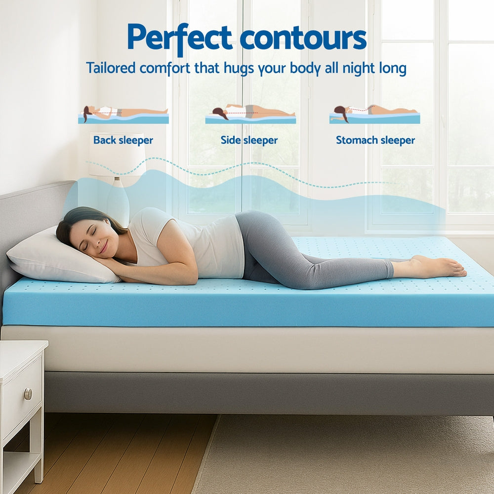 Giselle 12cm Memory Foam Mattress Topper Ventilated Cool Gel Bamboo Cover Double MATTRESS-TOP-VH-GEL-12-D