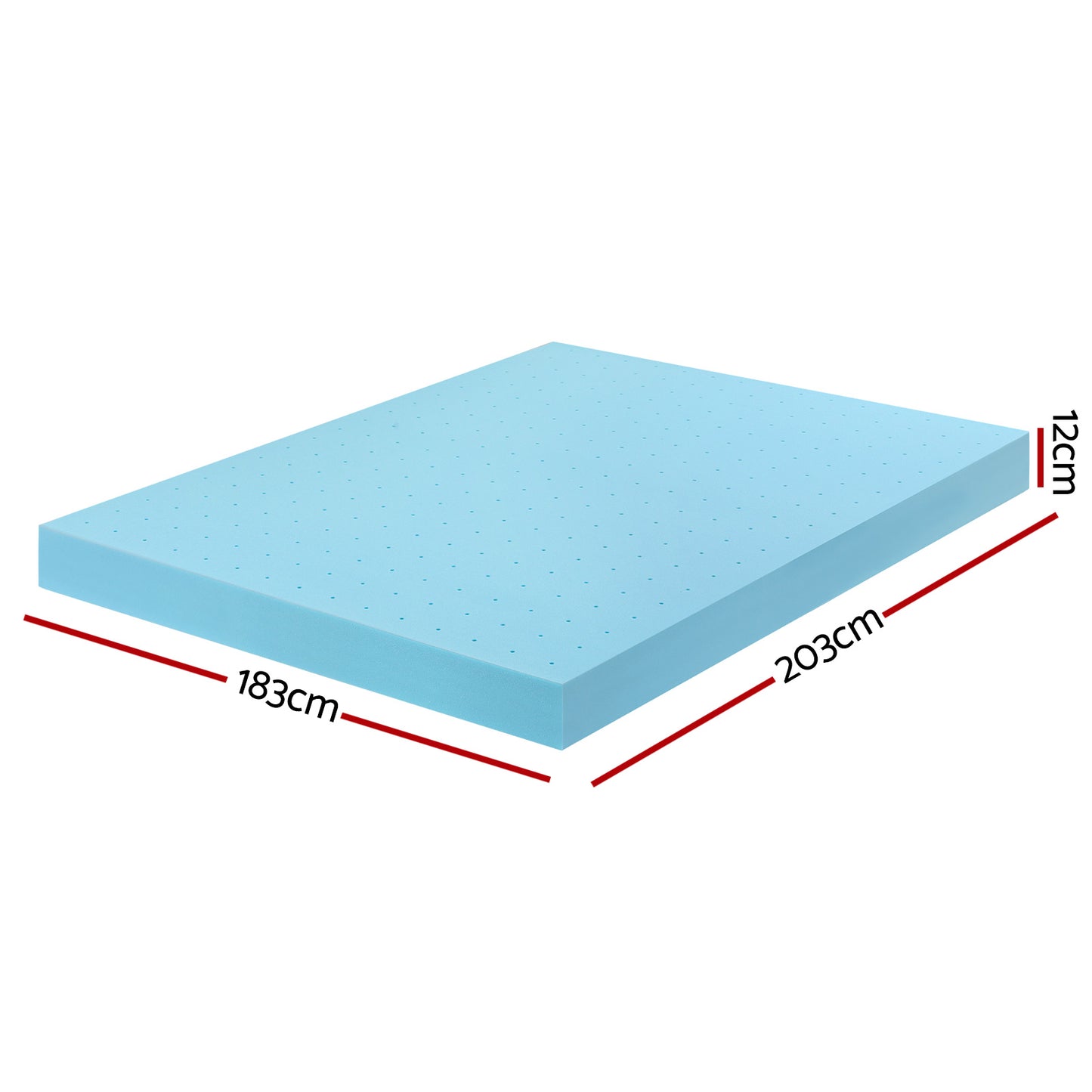 Giselle 12cm Memory Foam Mattress Topper Ventilated Cool Gel Bamboo Cover King MATTRESS-TOP-VH-GEL-12-K