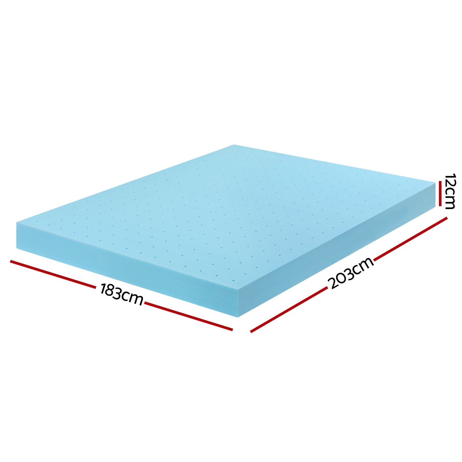 Giselle 12cm Memory Foam Mattress Topper Ventilated Cool Gel Bamboo Cover King MATTRESS-TOP-VH-GEL-12-K