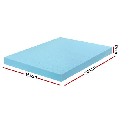 Giselle 12cm Memory Foam Mattress Topper Ventilated Cool Gel Bamboo Cover King MATTRESS-TOP-VH-GEL-12-K