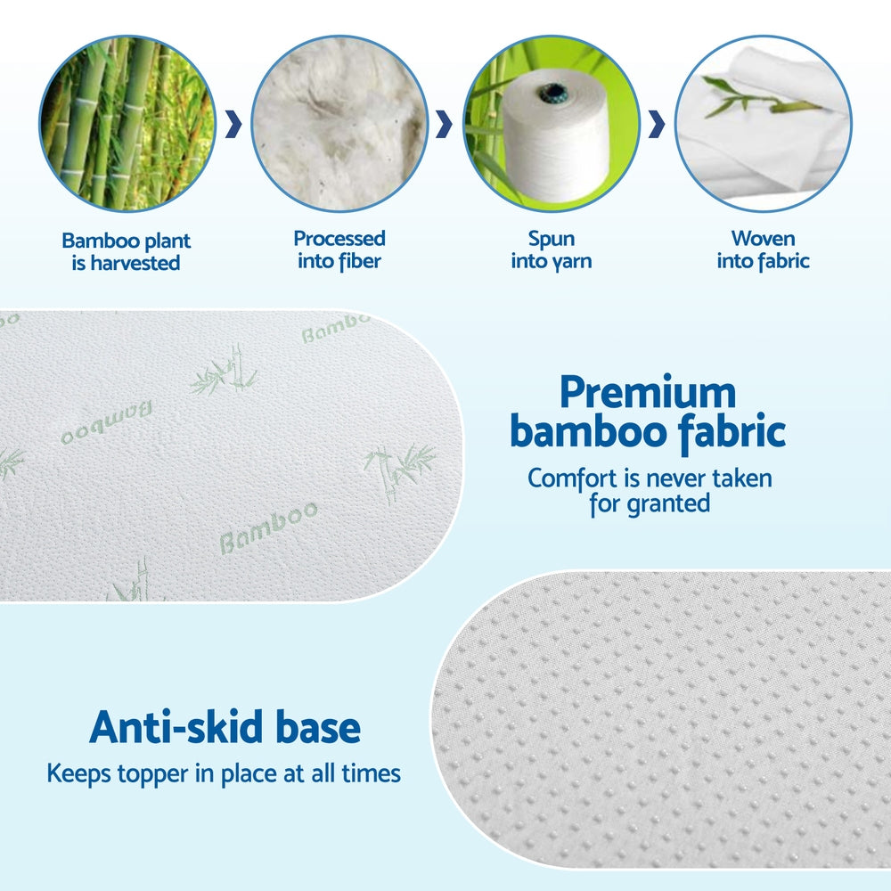 Giselle 12cm Memory Foam Mattress Topper Ventilated Cool Gel Bamboo Cover King MATTRESS-TOP-VH-GEL-12-K