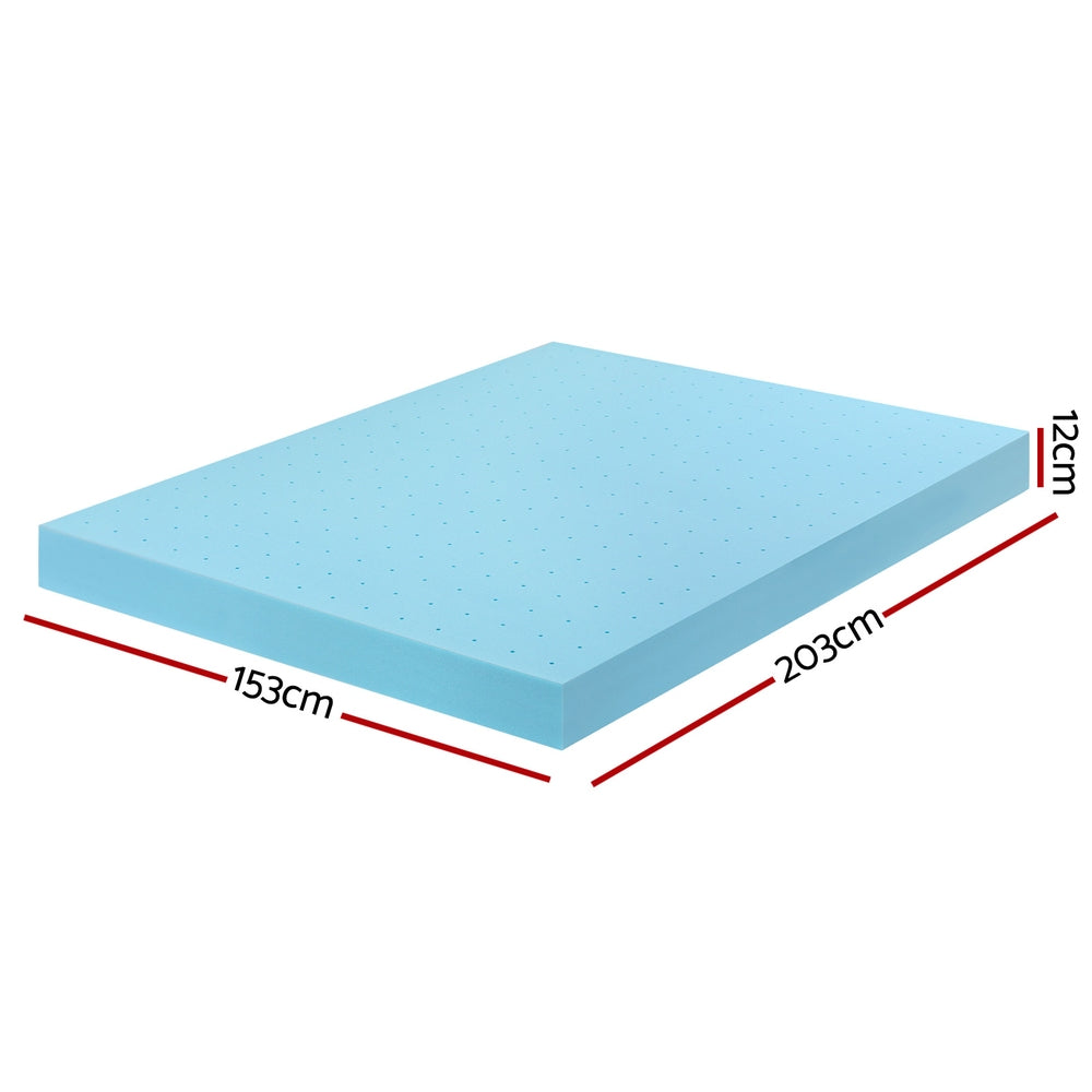 Giselle 12cm Memory Foam Mattress Topper Ventilated Cool Gel Bamboo Cover Queen MATTRESS-TOP-VH-GEL-12-Q