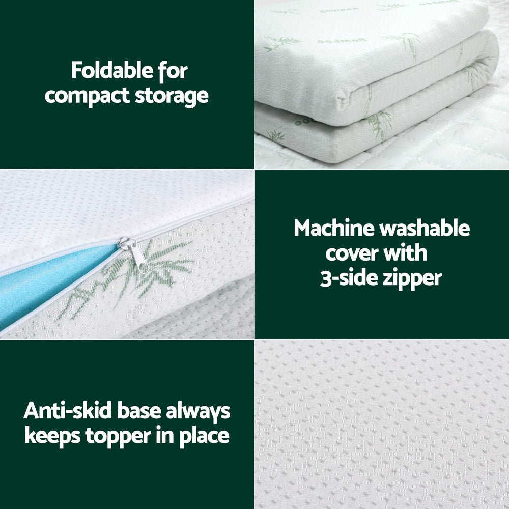 Giselle Bedding Memory Foam Mattress Topper Ventilated Cool Gel 5cm King MATTRESS-TOP-VH-GEL-5-K