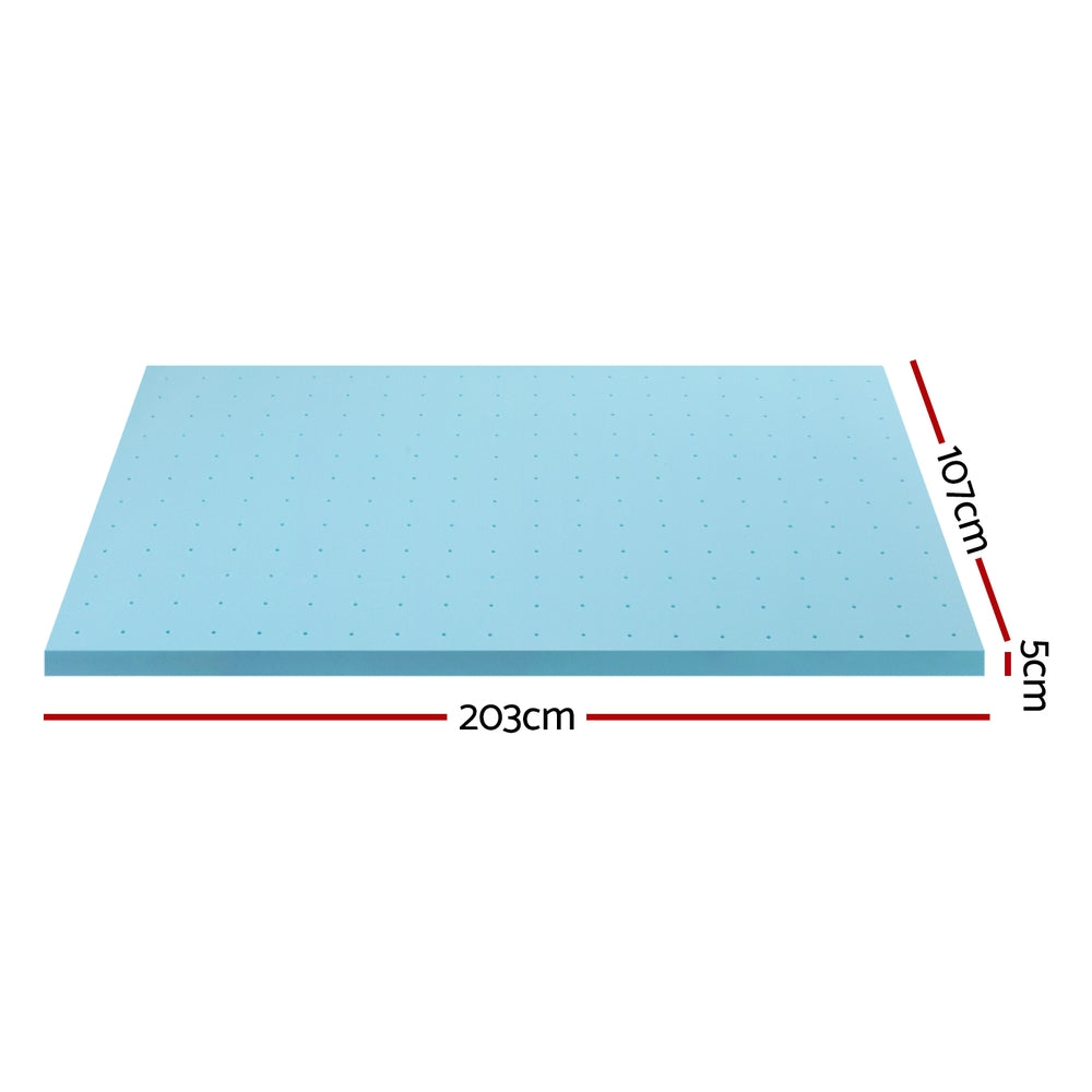 Giselle Bedding Memory Foam Mattress Topper Ventilated Cool Gel 5cm King Single MATTRESS-TOP-VH-GEL-5-KS