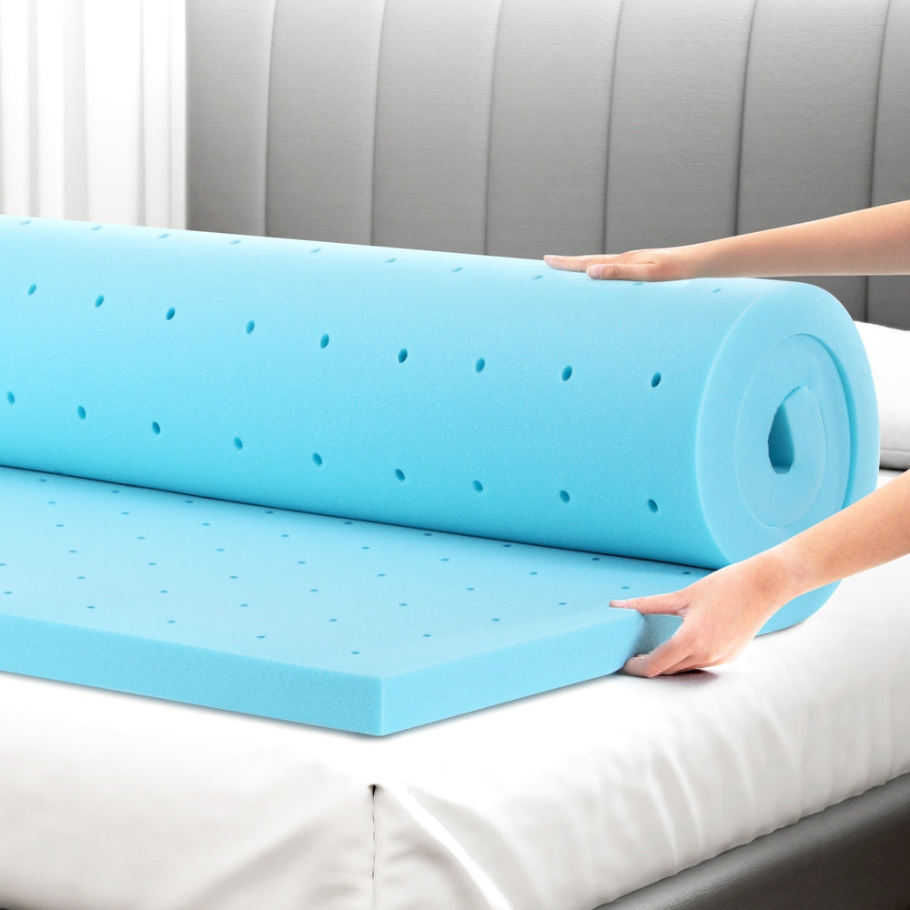 Giselle Bedding Memory Foam Mattress Topper Ventilated Cool Gel 5cm Queen MATTRESS-TOP-VH-GEL-5-Q