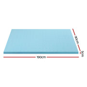 Giselle Bedding Memory Foam Mattress Topper Ventilated Cool Gel 5cm Single MATTRESS-TOP-VH-GEL-5-S