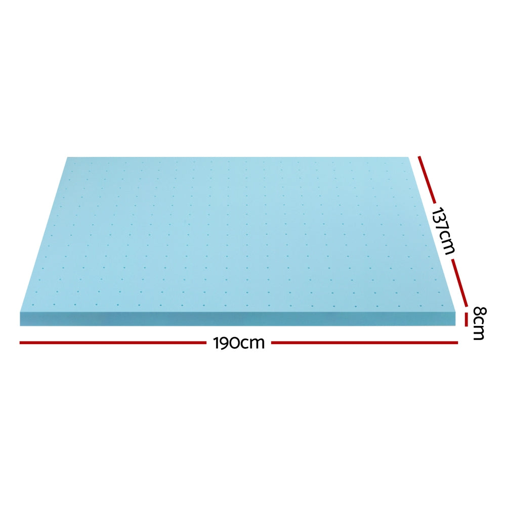 Giselle Bedding Memory Foam Mattress Topper Ventilated Cool Gel 8cm Double MATTRESS-TOP-VH-GEL-8-D