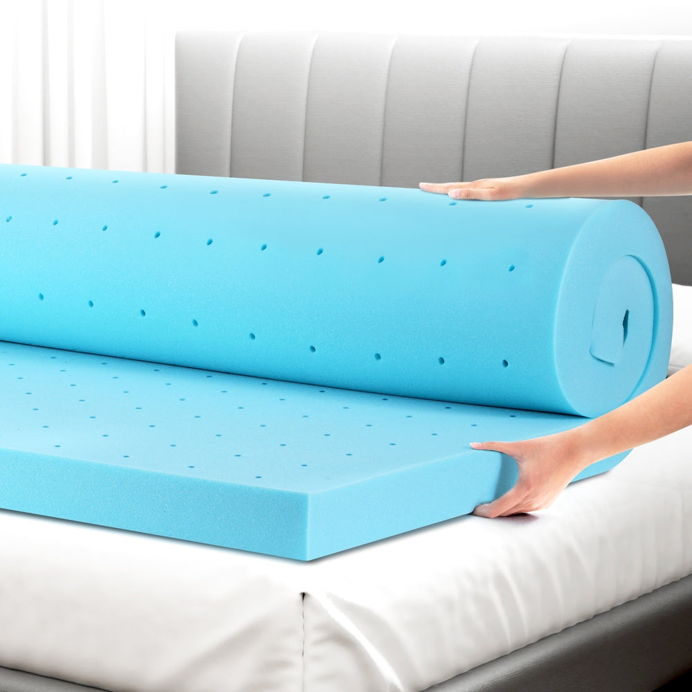 Giselle Bedding Memory Foam Mattress Topper Ventilated Cool Gel 8cm King Single MATTRESS-TOP-VH-GEL-8-KS