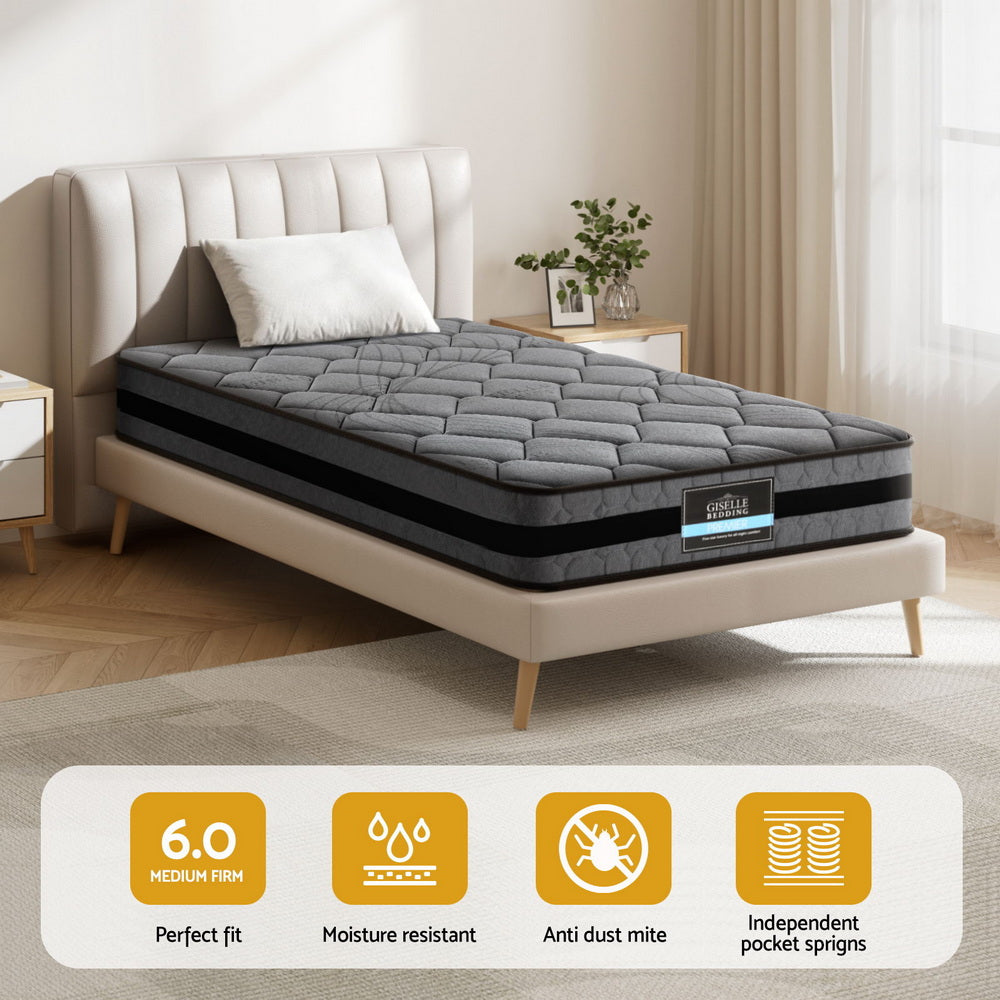 Giselle Bedding 22cm Mattress Medium Firm King Single MATTRESS-TT22-KS