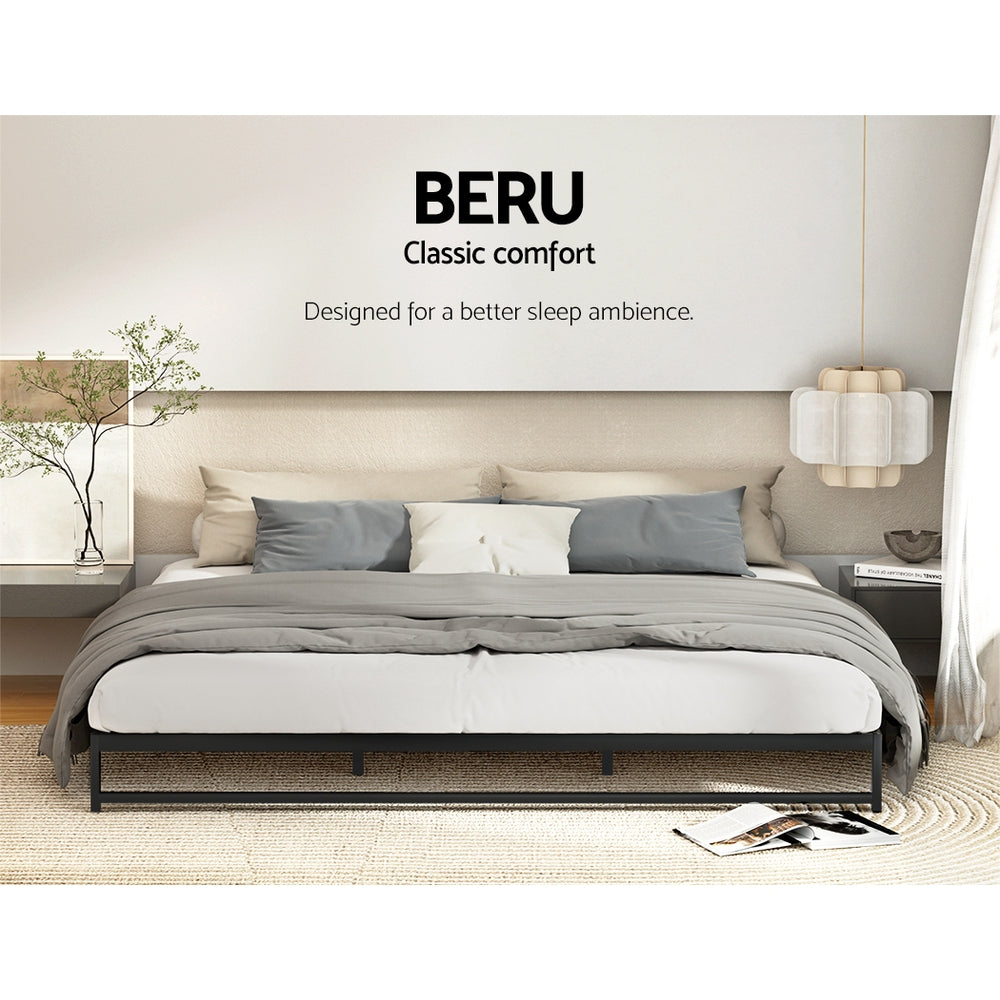 Artiss BERU Black King Low Profile Metal Bed Frame MBED-C-BERU-K-BK-AB