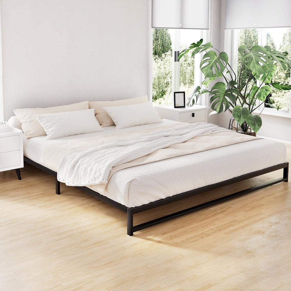 Artiss BERU Black King Low Profile Metal Bed Frame MBED-C-BERU-K-BK-AB
