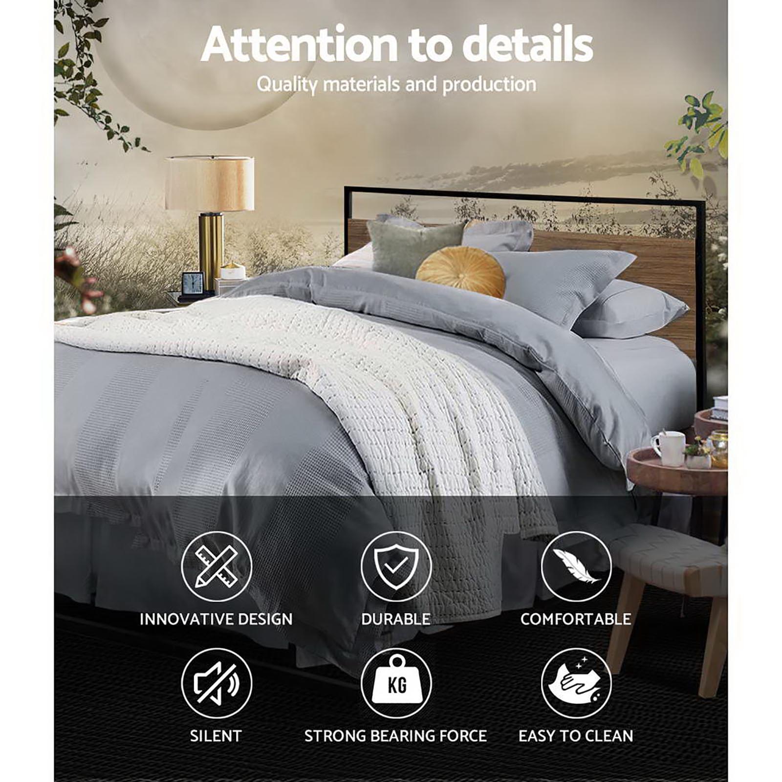 Artiss Bed Frame Double Size Metal Bed Frame DANE MBED-C-DANE-D-BK