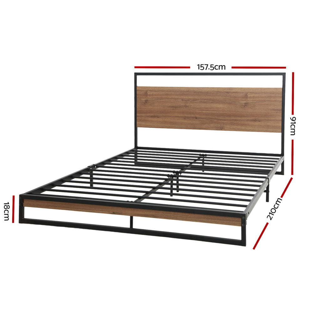 Artiss Bed Frame Queen Size Metal Bed Frame DANE MBED-C-DANE-Q-BK-AB