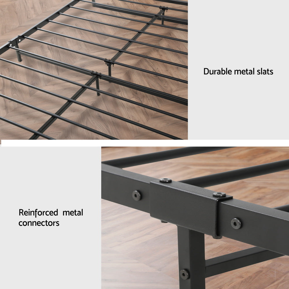 Artiss Bed Frame Queen Size Metal Bed Frame DANE MBED-C-DANE-Q-BK-AB