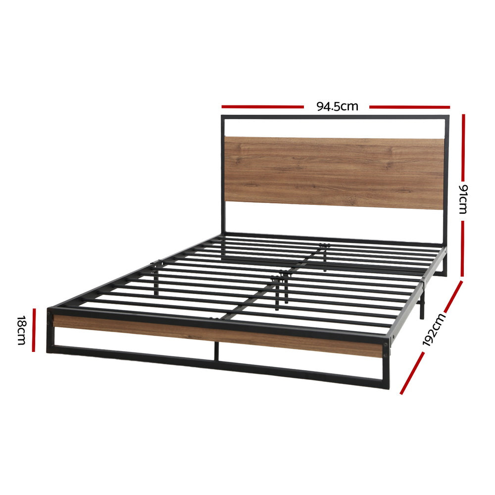 Artiss Bed Frame Single Size Metal Bed Frame DANE MBED-C-DANE-S-BK