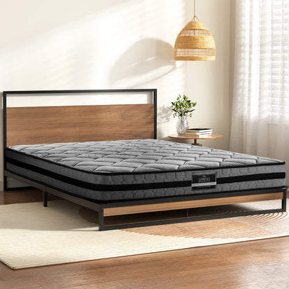 Artiss Metal Bed Frame Double Size Beds Platform with Mattress MBED-C-DANE-TT22-D-BK