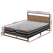 Artiss Bed Frame Queen Size Metal Frame DANE with Mattress MBED-C-DANE-TT22-Q-BK-AB