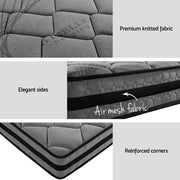 Artiss Bed Frame Queen Size Metal Frame DANE with Mattress MBED-C-DANE-TT22-Q-BK-AB