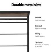 Artiss Bed Frame 2x Single Size Metal Trundle Daybed DEAN MBED-C-DEAN-S-BK-AB