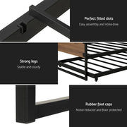 Artiss Bed Frame 2x Single Size Metal Trundle Daybed DEAN MBED-C-DEAN-S-BK-AB