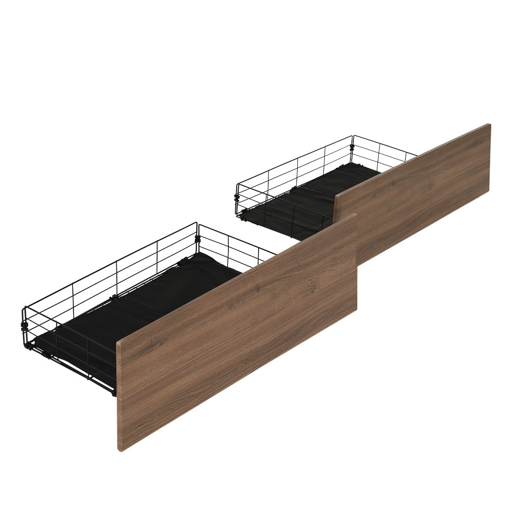 Artiss 2x Bed Frame Storage Drawers Trundle Black MBED-C-DRAW-WALX2