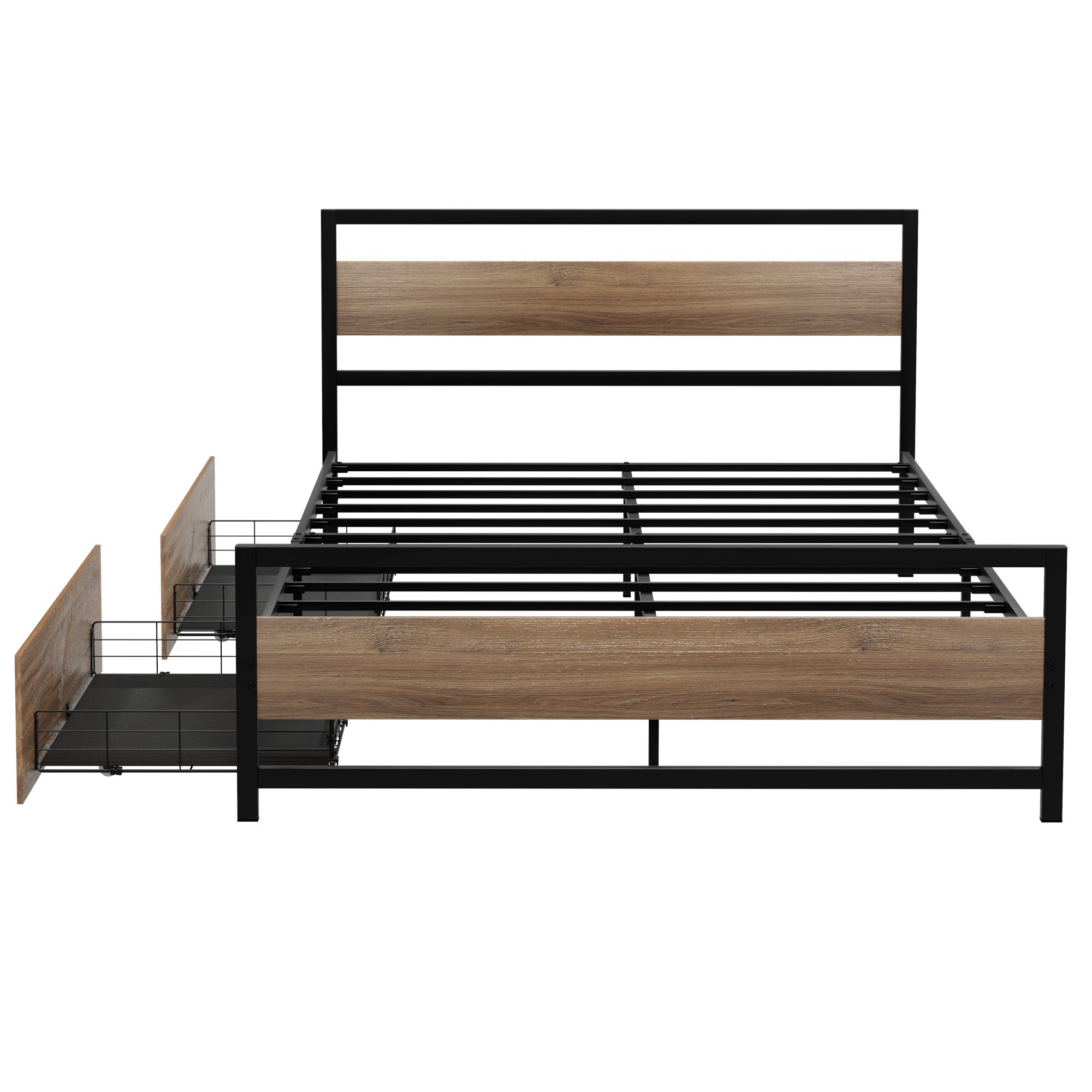 Artiss DREW Queen Metal Bed Frame with 2 Drawers