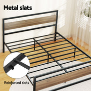 Artiss DREW Queen Metal Bed Frame with 2 Drawers