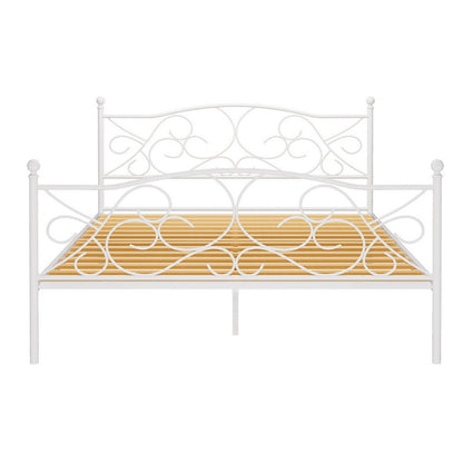 Artiss Bed Frame Queen Size Metal Bed Frame GROA MBED-C-GROA-Q-WH-AB